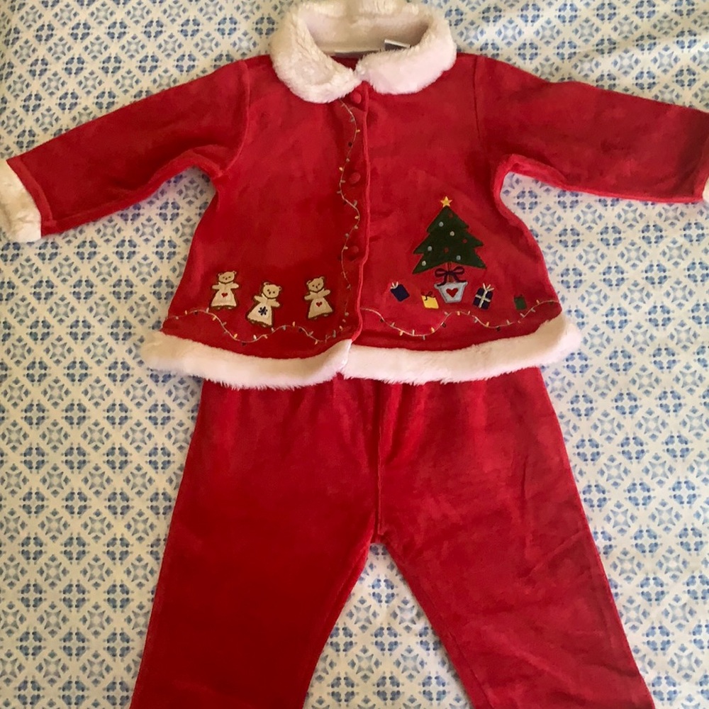 Baby Christmas pajamas.